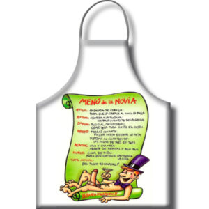 Diablo Picante – Delantal Menu Novia Texto Español