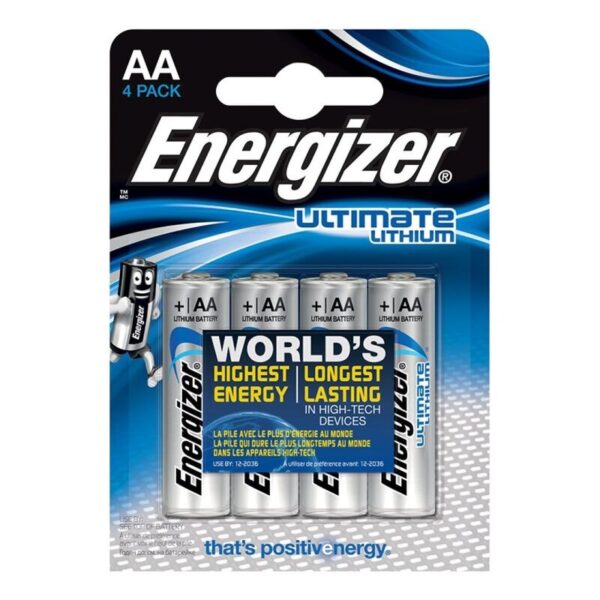 Energizer Ultimate Lithium Pila Litio AA L91 Lr6 1.5v Blister*4