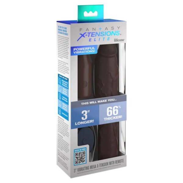 Fantasy X- Tensions – Pipedreams Sleeve 22.86 Cm + 7.62 Cm Plug Remote Brown - Imagen 2