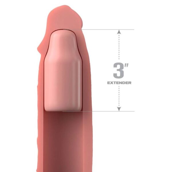 Fantasy X- Tensions – Pipedreams Sleeve 22.86 Cm + 7.62 Cm Plug Skin Extensión de pene - Imagen 2