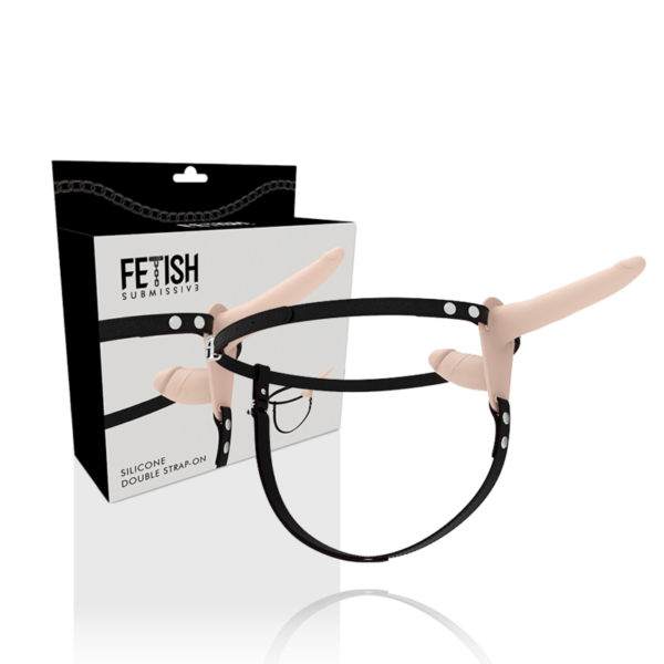 Fetish Submissive Harness – Doble Penetración Flesh