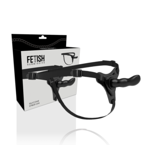 Fetish Submissive Harness – Silicona Negro G-spot 16 Cm