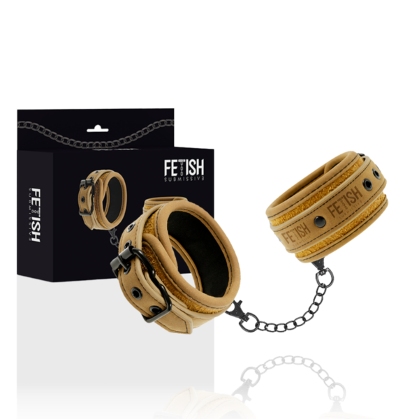 Fetish Submissive Origen – Esposas Cuero Vegano Con Forro DE Neopreno