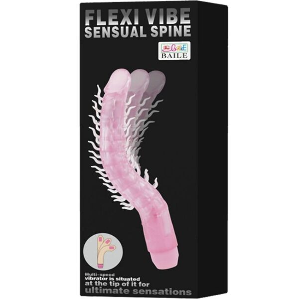 Baile – Flexi Vibe Sensual Spine Bendable Vibrating Dildo Lila 23.5 Cm - Imagen 2