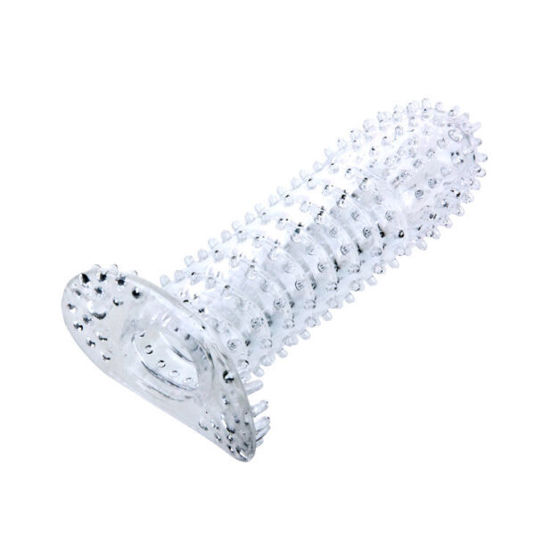 Baile – Funda Para Pene Con Puntos Estimulantes Transparente 14 Cm - Imagen 2