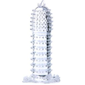 Baile – Funda Para Pene Con Puntos Estimulantes Transparente 14 Cm