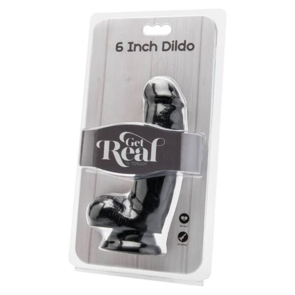 Get Real – Dildo 12 Cm Con Testiculos Negro - Imagen 2