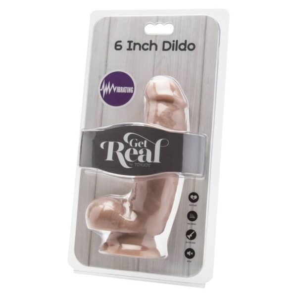 Get Real – Dildo 12 Cm Con Testiculos Vibrador Natural - Imagen 2