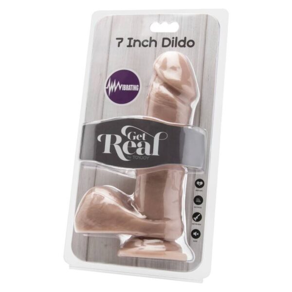 Get Real – Dildo 18 Cm Con Testiculos Vibrador Natural - Imagen 2