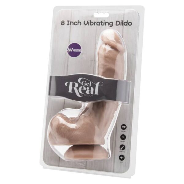 Get Real – Dildo 20.5 Cm Con Testiculos Vibrador Natural - Imagen 2