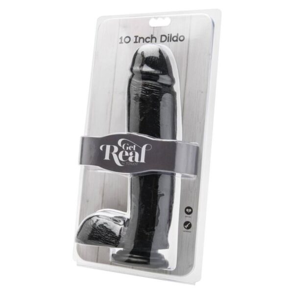 Get Real – Dildo 25.5 Cm Con Testiculos Negro - Imagen 2