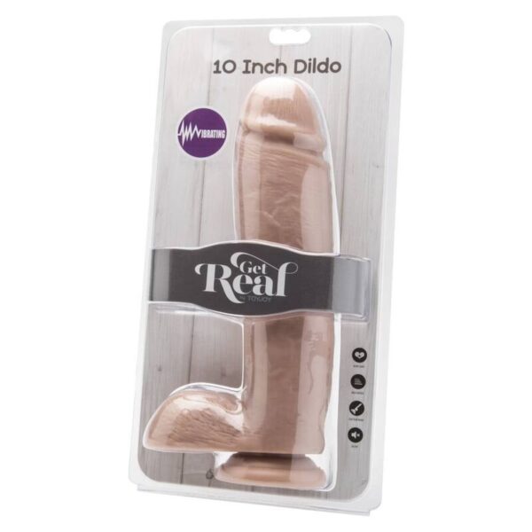 Get Real – Dildo 25.5 Cm Con Testiculos Vibrador Natural - Imagen 2