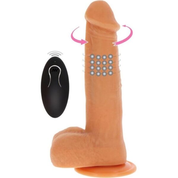 Get Real – Dildo Vibrador Con Bolas Giratorias Natural