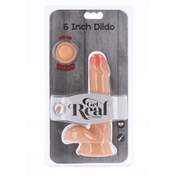 Get Real – Dual Density Dildo 17 Cm Con Testiculos Natural - Imagen 2