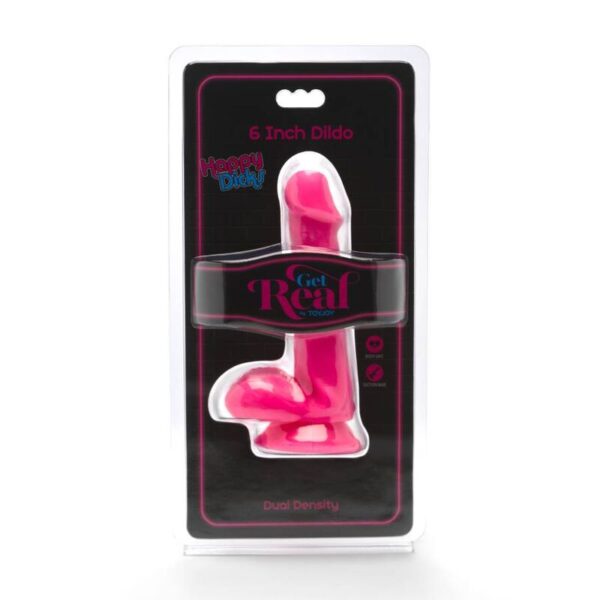 Get Real – Happy Dicks Dildo 12 Cm Con Testiculos Rosa - Imagen 2
