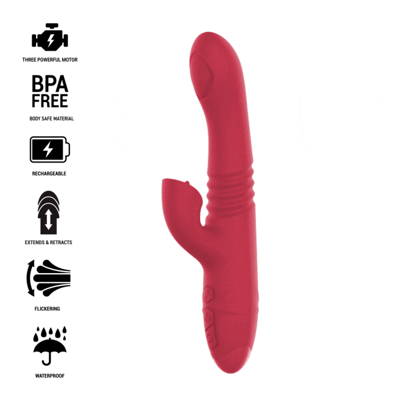 Intense – Dua Vibrador Multifunción Recargable Up & Down Con Lengua Rojo