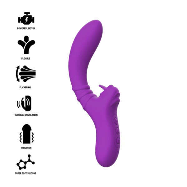 Intense – Harry Vibrador Flexible Con Lengua Morado