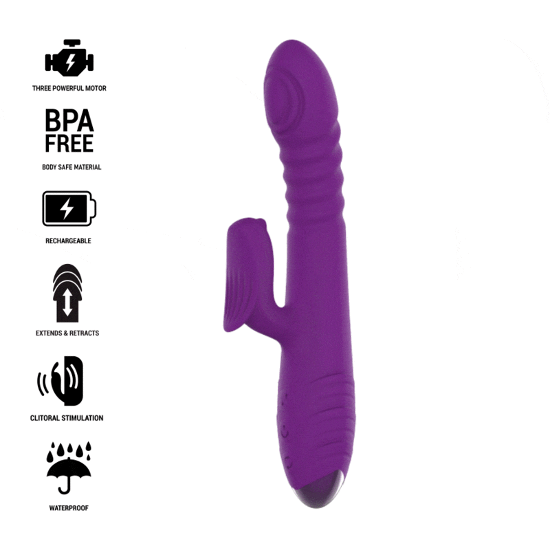 Intense – Iggy Vibrador Multifunción Recargable Up & Down Con Estimulador DE Clitoris Morado