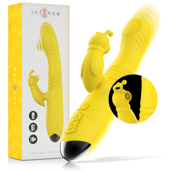 Intense – Toky Vibrador Multifunción Recargable Up & Down Con Estimulador DE Clitoris Amarillo - Imagen 2