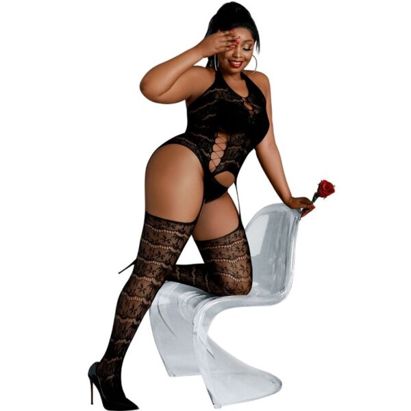 Moonlight – Modelo 2 Bodystocking Negro Talla Unica / Plus Size