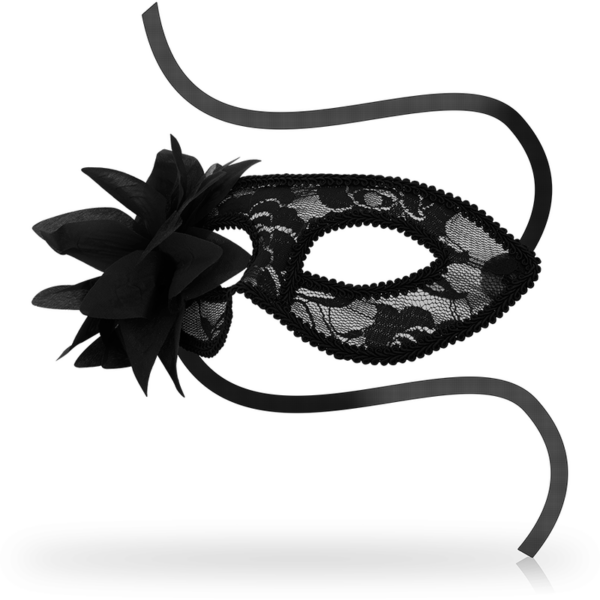 Ohmama – Masks Antifaz Con Encajes Y Flor Negro - Imagen 2
