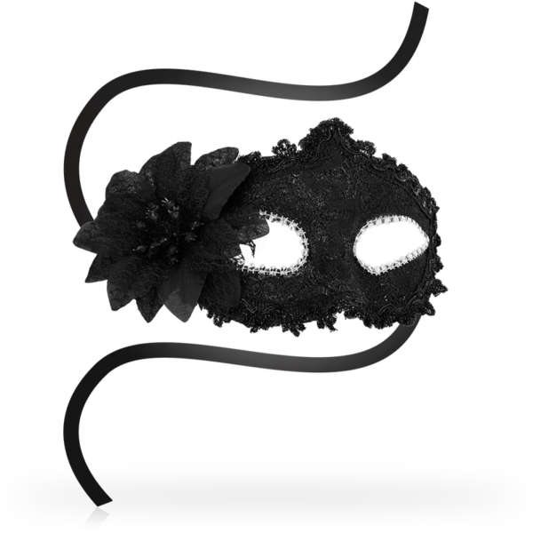 Ohmama – Masks Antizaz Estilo Veneciano Flor Lateral –  Negra - Imagen 2