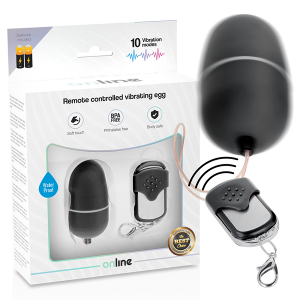 Online- Huevo Vibrador Control Remoto M Negro - Imagen 2