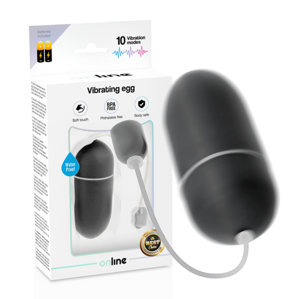 Online- Huevo Vibrador Waterproof Negro - Imagen 2