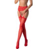 Passion – S028 Medias Con Liguero Rojo Talla Unica