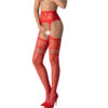 Passion – S030 Medias Con Liguero Rojo Talla Unica