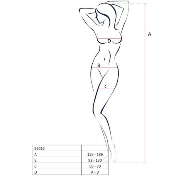 Passion – Woman Bs013 Bodystocking Negro Talla Unica - Imagen 2