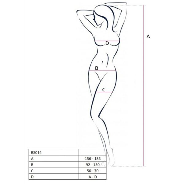 Passion – Woman Bs014 Bodystocking Rojo Talla Unica - Imagen 2