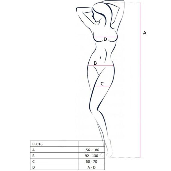 Passion – Woman Bs016 Bodystocking Rojo Talla Unica - Imagen 2