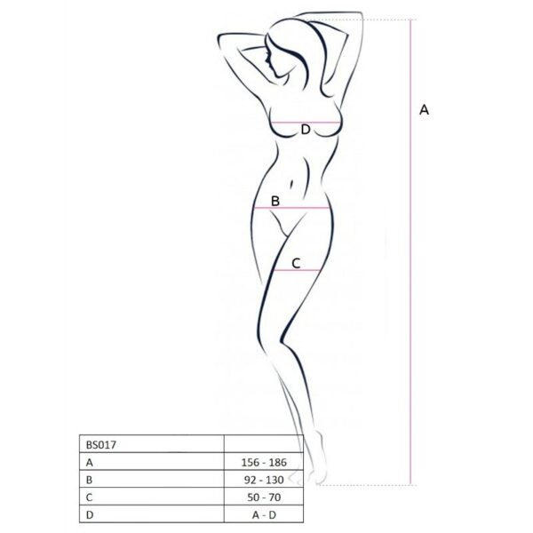 Passion – Woman Bs017 Bodystocking Negro Talla Unica - Imagen 2