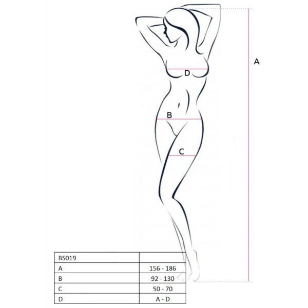 Passion – Woman Bs019 Bodystocking Negro Talla Unica - Imagen 2