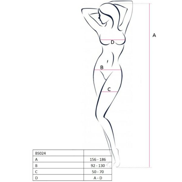 Passion – Woman Bs024 Bodystocking Blanco Talla Unica - Imagen 2