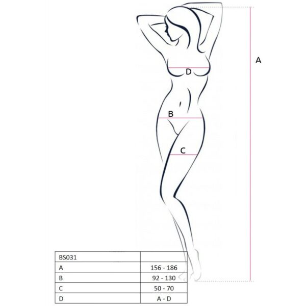 Passion – Woman Bs031 Bodystocking Rojo Talla Unica - Imagen 2