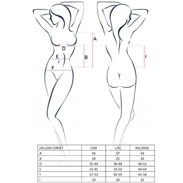 Passion – Woman Hellen Corset Negro Talla S/m - Imagen 2