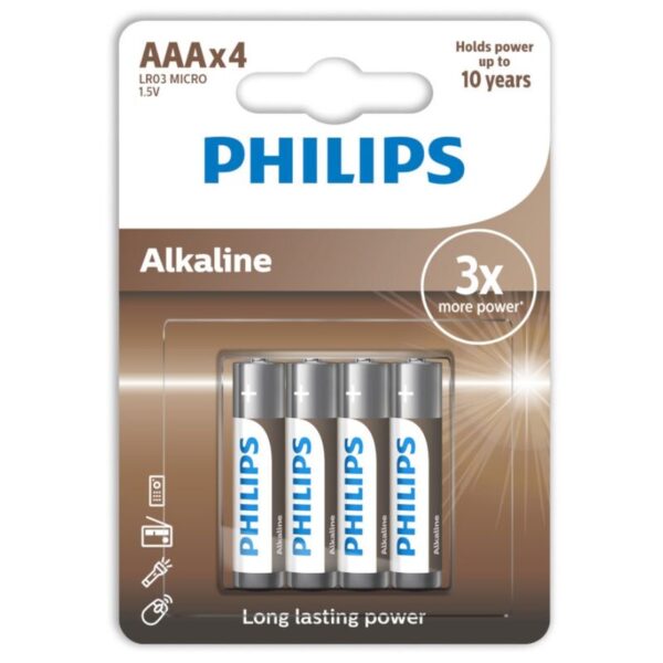 Philips – Alkaline Pila AAA Lr03 Blister*4