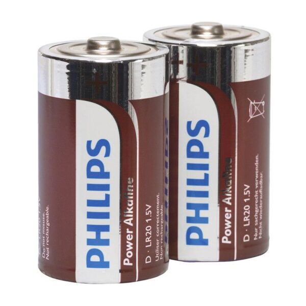 Philips – Power Alkaline Pila D Lr20 Blister*2 - Imagen 2