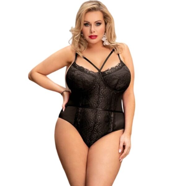 Queen Lingerie Teddy Encaje Negro S/m - Imagen 2