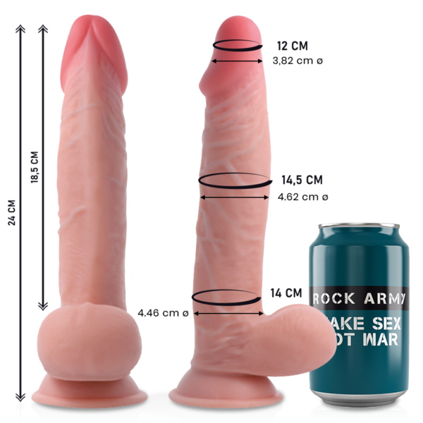 Rockarmy – Dual Density Sherman Dildo Realista 24cm - Imagen 2