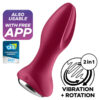 Satisfyer Rotator Plug 2+ Plug Vibrador App – Rojo
