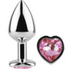 Secret Play – Metal Butt Plug Corazón Fucsia Talla S 7 Cm