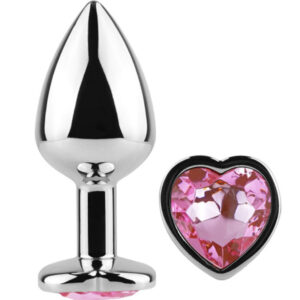 Secret Play – Metal Butt Plug Corazón Fucsia Talla S 7 Cm