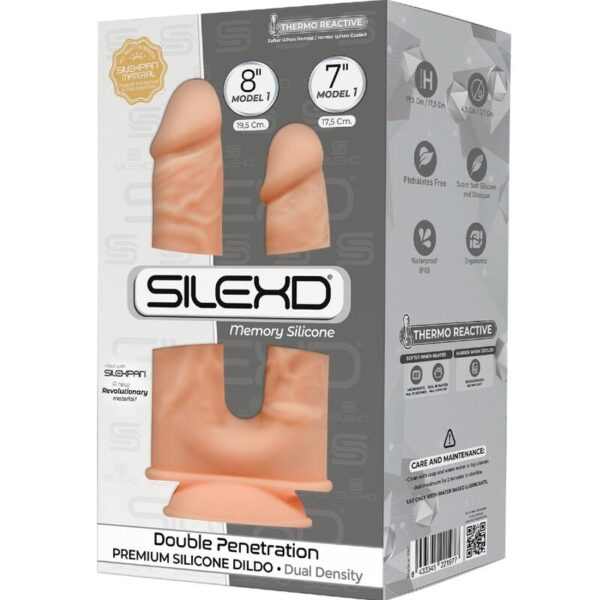 Silexd – Modelo 1 Pene Realistico Doble Penetracion Silicona Premium Silexpan 17.5 / 19.5 Cm - Imagen 2