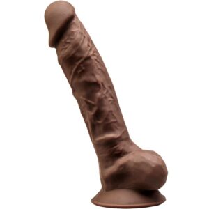 Silexd – Modelo 1 Pene Realistico Silicona Premium Silexpan Marron 23 Cm