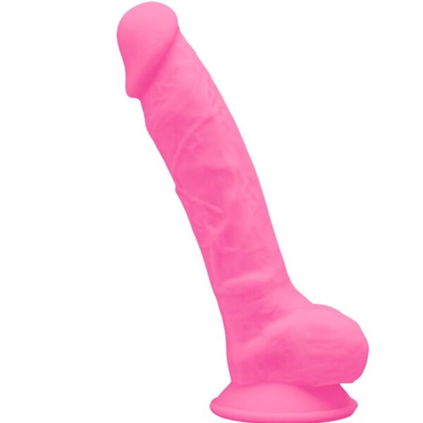 Silexd – Modelo 1 Pene Realistico Silicona Premium Silexpan Rosa Fluorescente 17.5 Cm