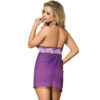 Subblime Babydoll – Lila Con Bordados Florales Blancos S/m - Imagen 2