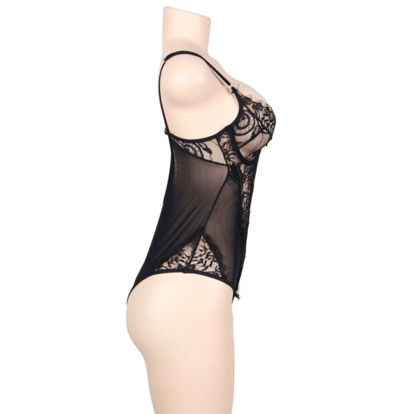 Subblime Queen Plus – Teddy Diseño Floral Y Flequitos Negro - Imagen 2